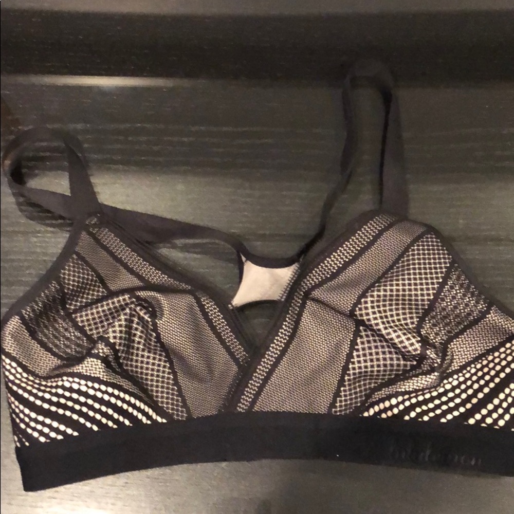 lululemon athletica Black and White Mesh Sports Bra
